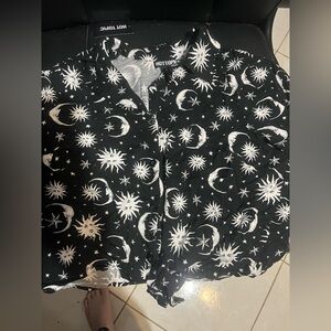 Black & White Moon Woven Crop Top